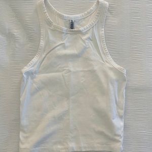 Divided Basic White Muscle Tank